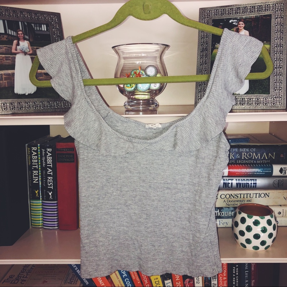 [Garage] Grey flutter neck tank